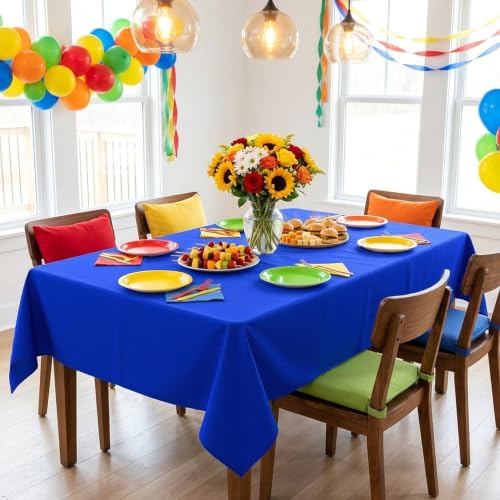 Image of sancua Rectangle Tablecloth for 4 Foot Tables, 60x84 Inch, Blue