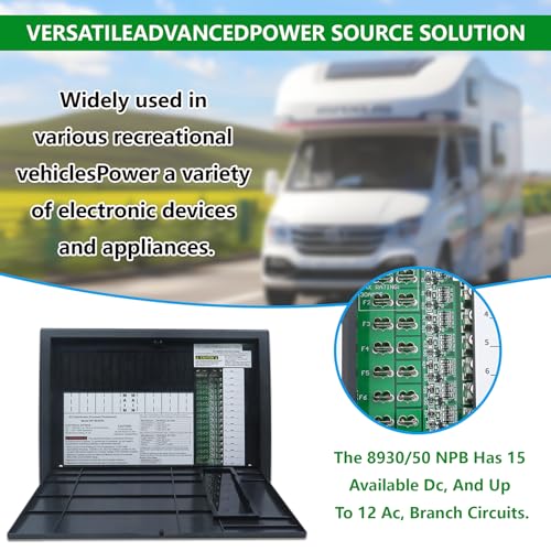 RV Electrical Panel Wf-8930/50NPB, 50 Amp AC Distribution Center, 27 Circuits, Plastic & Polycarbonate (PC) Material3