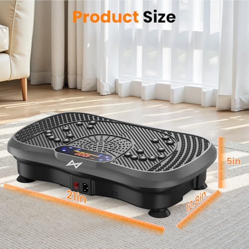 AXV Vibration Plate Fitness Platform Exercise Machine Vibrating Shaking Full Body Shaker Workout Vibrate Stand Shake Board Sport for Weight Loss Fat Burner for Gym Home Office by AXV - Image 9