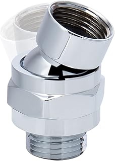 NearMoon Shower Head Swivel Ball Adapter - Solid Brass Shower Connector Ball Joint Adjustable Universal Shower Arm Extension Component (Chrome Finish)