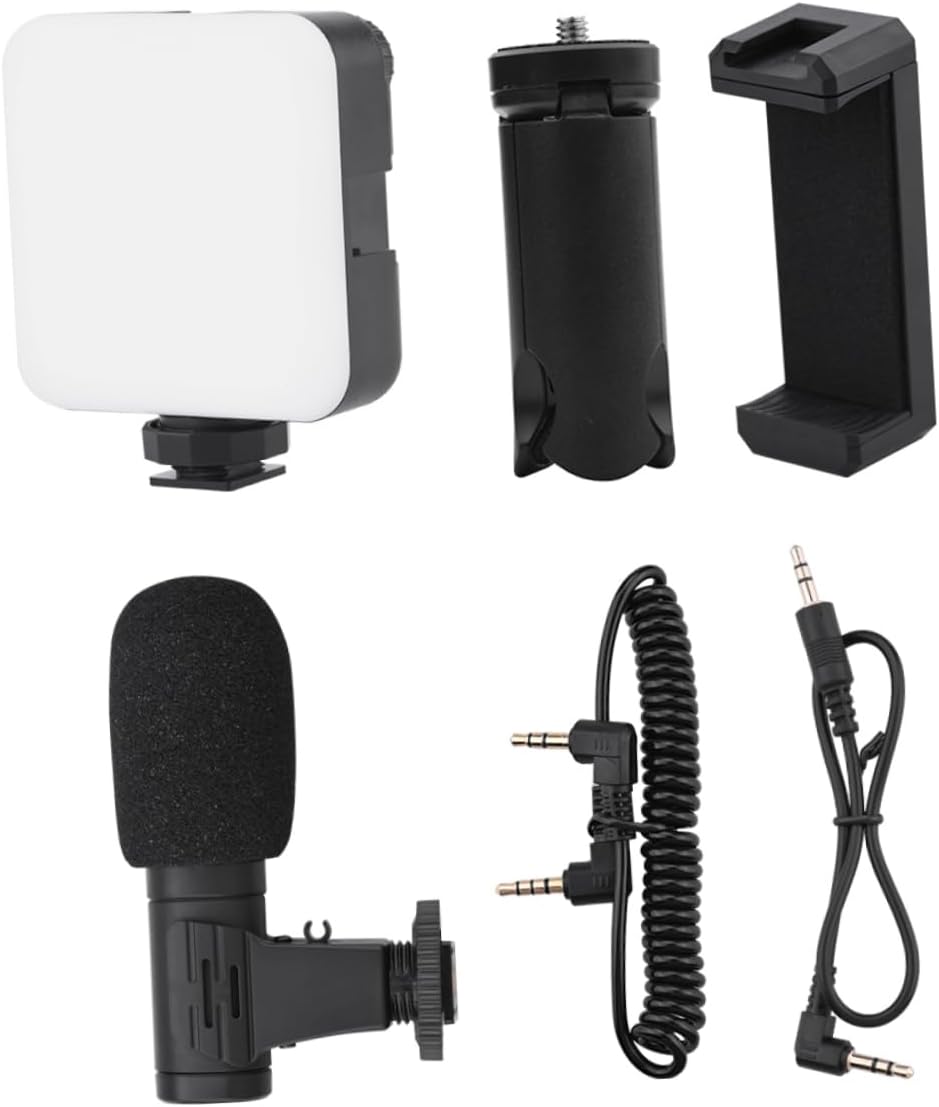 SECFOU Complete Mobile Vlog Shooting Tool Tripod Bracket Light Mic for Smartphone