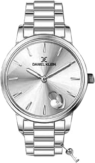 طقم هدايا مكون من ساعة أنالوج وسوار وقلادة للنساء دانيال كلاين DK.1.13174-1 مقاس 34 ملم لون معدني - فضي