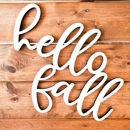 Hello Fall Wooden Hanging Sign for Home Decor Autumn Thanksgiving Welcome Sign for Autumn Indoor Outdoor Holiday Harvest Party