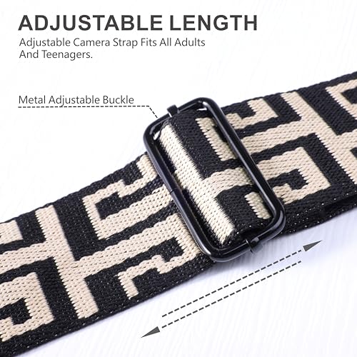 Image of Padwa Lifestyle Extra Long Adjustable Camera Strap for Photographers - 2 inch Wide Full Grain Cowhide Leather Ends Camera Straps with Quick Release for All Cameras,Binoculars(White Arches)