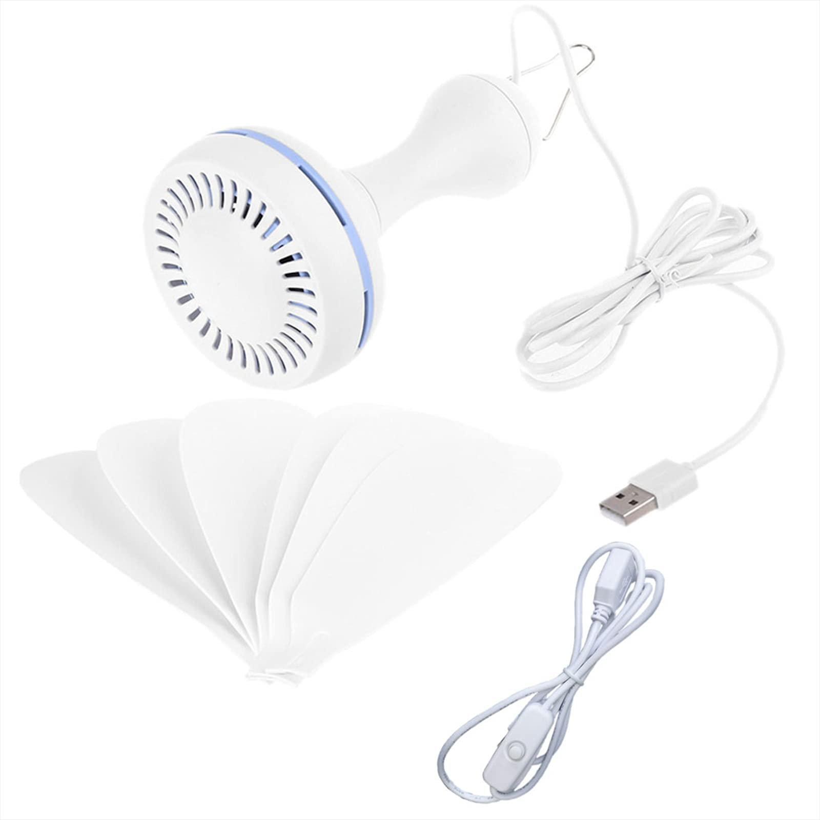 Ventilateur de plafond USB doté de 6 pales et d'un câble de 2,7m avec interrupteur