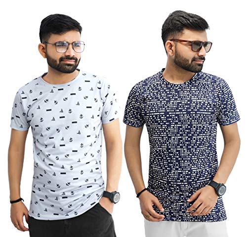 Image of Multicolor Casual T-Shirt for Men (Pack of 2)