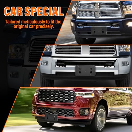 ABS Front License Plate Holder& Frame Bracket- Enhanced Anti- Vibration Design - Compatible with Dodge Ram 2500 3500& 1500, Direct Replacement,Quick Installation,Replaces OEM# 55077158AE & CH1068111 by EONGEE - Used condition - Image 7
