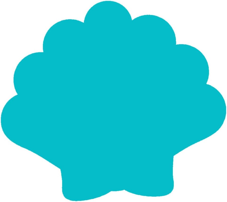 12 Count - 4.3" Teal Seashell Die Cuts, Sea Shell Die Cuts, Mermaid Decorations, Under The Sea Decorations
