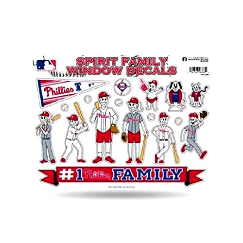Rico Industries MLB Philadelphia Phillies Spirit Family Decal Sheet, 8.5 x 11-inches
