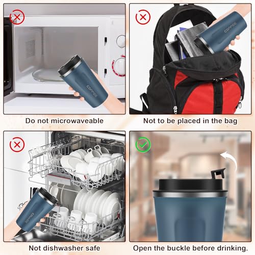 Image of MOMSIV 17oz Travel Mug, Insulated Coffee Cup with Leakproof Lid, Vacuum Stainless Steel Double Walled Reusable Tumbler for Hot and Cold Water Coffee and Tea In Travel and Car