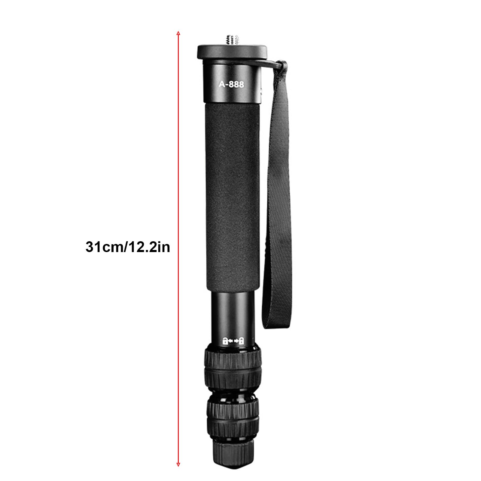Cryfokt Soporte monopié para Cámara, monopié Extensible para Cámara de 61 Pulgadas, Altura de 7 Secciones, monopié Portátil de Viaje, Accesorios de Fotografía con Correa para la