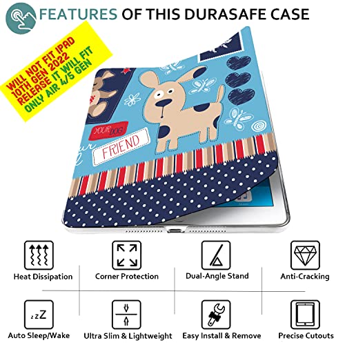 Image of DuraSafe Cases for iPad Air 5th 4th 6th 11th [ Air 11 /6 2024 /5 2022 /4 2020 ] A2588 A2316 MYFQ2HN /A MYFM2HN /A MYFR2HN /A MYFN2HN /A MYFQ2HN /A MYFM2HN /A MYFR2HN /A Printed PC Cover - Puppy Friend