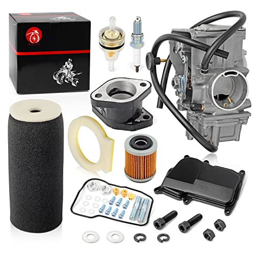 Carburetor Carb & Air Filter foam & Intake Manifold Boot Kit For Yamaha Warrior 350 YFM350X Carb 1987-2004