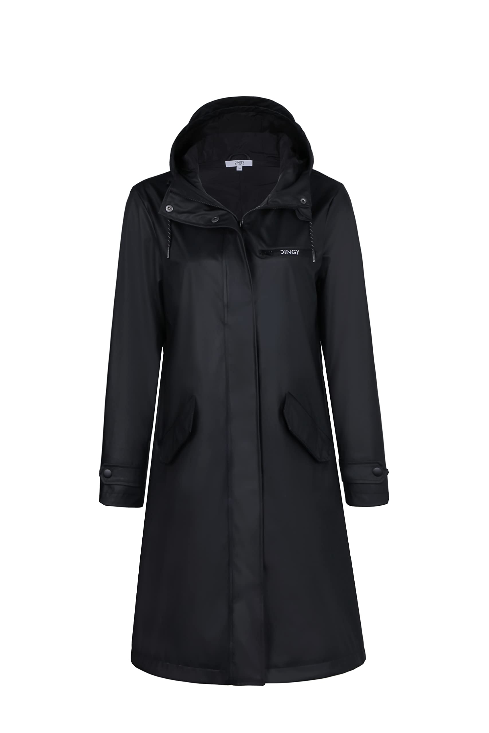 rhythm of the rain Regenmantel Damen gefüttert Windbreaker lang Wasserdicht Atmungsaktive Regenjacke mit kapuze Friesennerz PU Regenparka Outdoorjacke