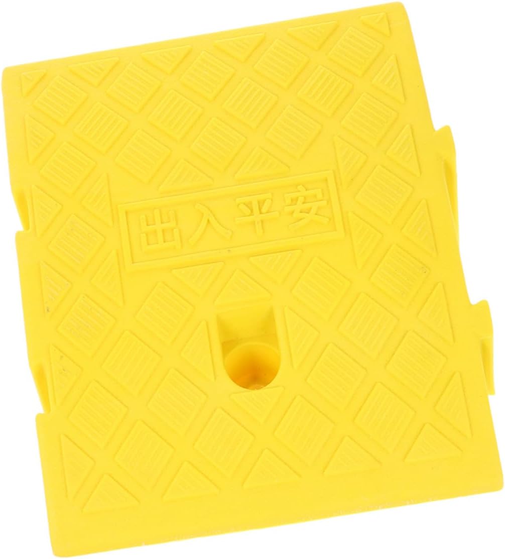 CHILDWEET Plastic Threshold Ramp Clip Yellow 250x270x110mm Non-Slip Doorway Ramp for Scooter and Wheelchair Access for Home and Vehicle Use