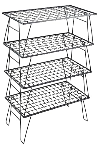 キャンピングムーン(CAMPING MOON) フィールドメッシュラック キャンピングラック ブラック キャンプ収納 軽量 薄型 T-235-4T-WB