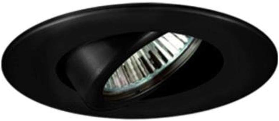 Jesco Lighting TM208BK 2-Inch Aperture Line Voltage Trim Recessed Light, Adjustable Gimbal Ring, Black Finish