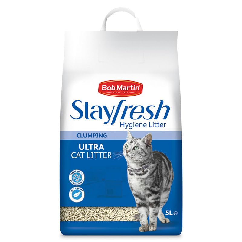 Stayfresh Ultra Clumping Cat Litter, Hygiene Litter, Odour Control, Soft on Paws, 5L