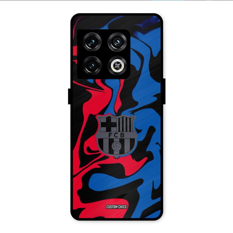Image of PrintShield FC Barcelona Comic Back Cover for Oneplus 10 Pro, Shockproof Printed Phone Case with Soft TPU Sides & Anti-Slip Grip