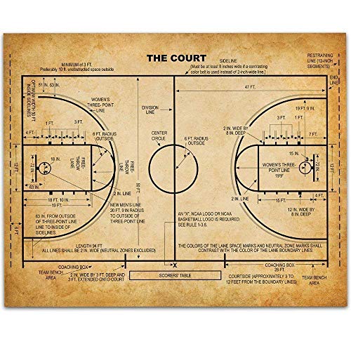 Lone Star Art Vintage Basketball Court - 11x14 Unframed...