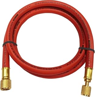 Appion MH380006EAR 3/8" Diameter Hose, 3/8" FL to 1/4" FL Vacuum Certified Refrigerant Hose, 6', Red