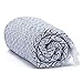 Americanflat Omala Navy and White Double Diamond Cotton Blanket Throw with Fringe - 50x60 Inches