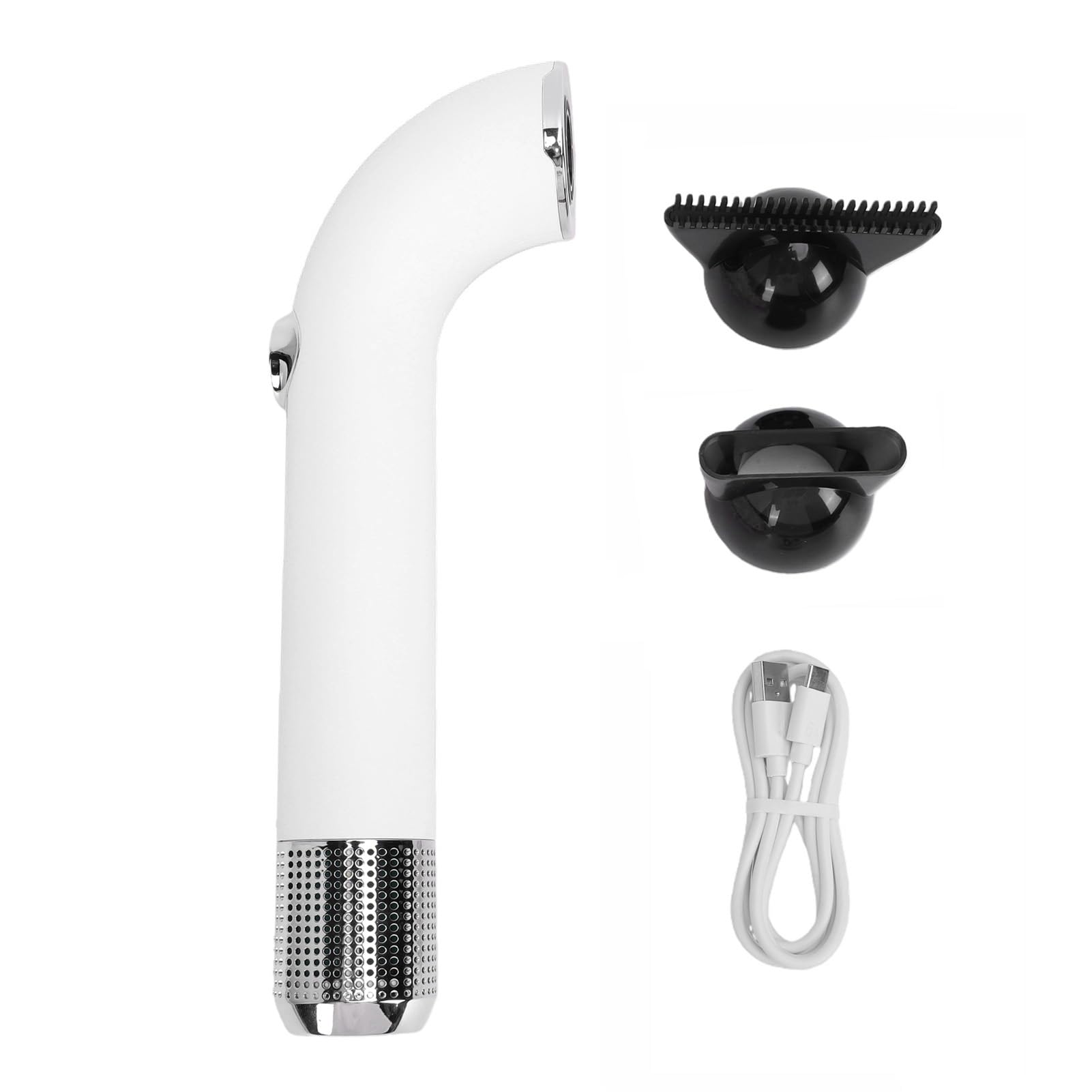 Alomejor Kabelloser Haartrockner, Tragbarer Reiseföhn mit Schnellem Luftstrom for Reisen (WHITE)