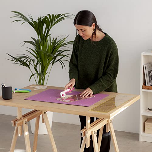 Miniatura 6 de Elan Base De Corte A2 Autocicatrizante Rosa, Tabla De Corte 60x45 Cm, Tabla Cortar Costura, Base De Corte A2, Protector Mesa Manualidades De 5 Capas