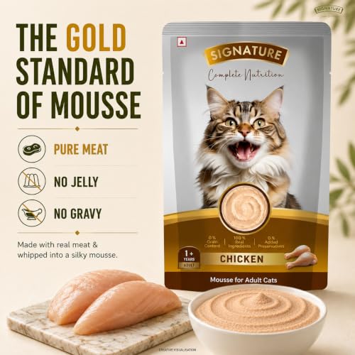 Image of Grain Zero Adult Cat Wet Mousse 80g Pack of 5, (400g) | Chicken | Rich in Protein | Promotes Hydration & Easy to Digest | No Artificial Flavours | Packed with Essential Vitamins & Antioxidants