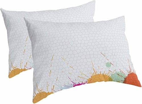 Fundas de almohada geométricas de tamaño estándar, paquete de 2 fundas de almohada suaves para cama, sofá o sillón, funda de cojín lumbar con cierre