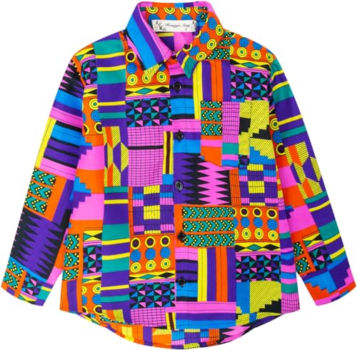 Little Boys African Print Shirt Kente Children's Shirt Ankara Short Sleeved Shirt