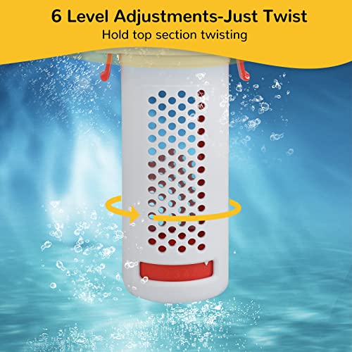 Mini Floating Pool Chlorine Dispenser - Chlorine/Bromine Floater For 1 Inch Tablets, Spa, Hot Tub & Small Pool Chlorine And Bromine Chemical Dispenser, 6 Flow Level Control Settings (Yellow Duck) #TOP2