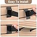 12 Pcs 12 Inches Slatwall Shelf Bracket, Black Knife Shelf Bracket with Lip Shelf Brackets for Slat Wall Heavy Duty Shelf Slatwall Accessories Retail Displays Rack Home Use (12 Inches, 12)