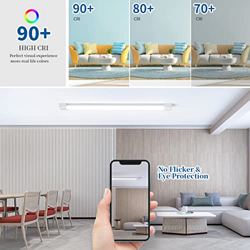 Airand Utility Led Shop Light Fixture 2Ft 4Ft With Plug, Waterproof Linkable Led Tube Light 5000K Under Cabinet Lighting,1800 Lm Led Ceiling And Closet Light 18W, Corded Electric With On/Off Switch #TOP6