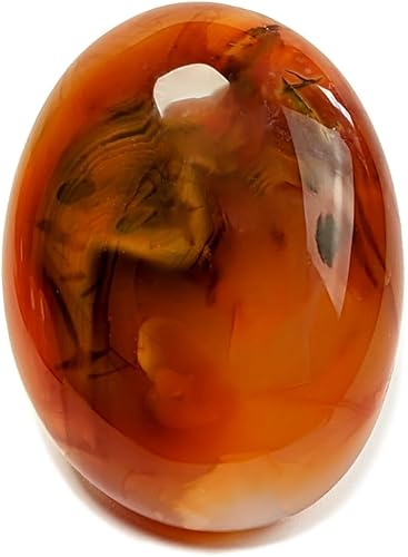 EUSICE - Piedra de palma natural de cornalina - Piedra curativa de alegría y dinamismo - 100% hecha a mano y hecha a mano - Piedra preciosa ética