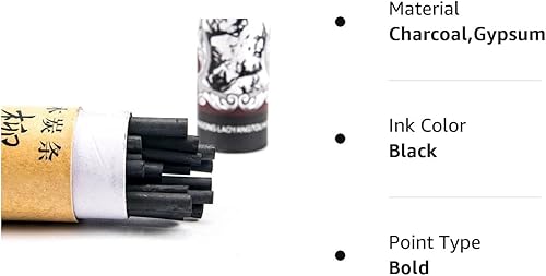 Miniatura 8 de XHBTS 25 palitos de carbón de vid color negro, suaves, para dibujar, bocetos y bellas artes, lápices de carbón de sauce para dibujar (0.197-0.315 in