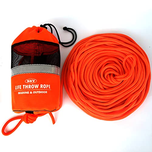 BNY Throw Bag for Water Rescue with 98ft Reflective Throwable Floatable Rope, Floating Throwing Line for Kayaking, Whitewater Boating, Rafting, Ice Fishing, Swimming - Thumbnail 2