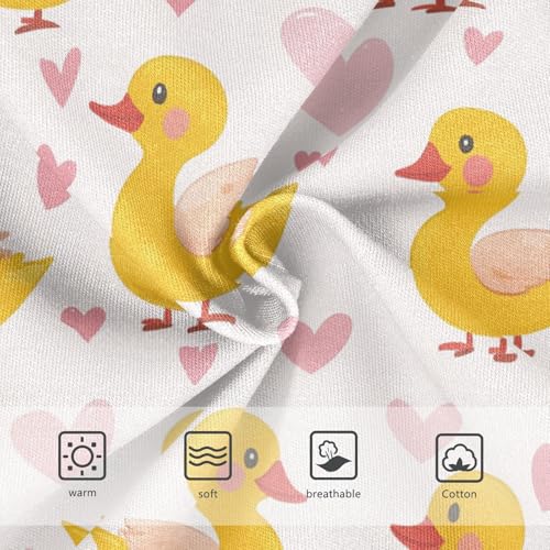 Wusikd Yellow Ducks Girls' Underwear Cotton Pink Hearts Girls Briefs Soft Toddler Underwear 2T3