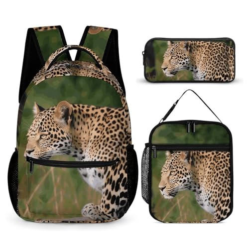 Sac à dos de sport léopard africain 3 pièces étanche et ergonomique