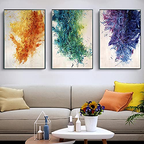 Tableau abstrait coloré 40x60cm pour salon moderne dynamique - 3
