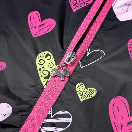 MGEOY Girls Rain Jacket Lightweight Waterproof Hooded Cotton Lined Raincoat Windbreaker for Kids Size 4-12 Years3