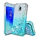 Samsung Galaxy J3 2018 Case,Galaxy J3 Star/J3 Orbit/Amp Prime 3/J3 V/Express Prime 3/J3 Achieve/J3 Top/Sol 3 Phone Case,TPU Glitter Liquid Quicksand Shockproof Protective Cover for Girls Women,Teal