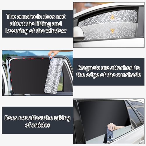 image for ZATOOTO Side Window Sun Shade - 4 Pack Car Window Covers 99% UV Light 