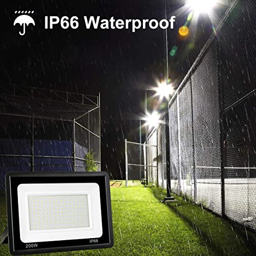 Fopretty 200W Outdoor Led Flood Light, 20000Lm Super Bright 6000K Daylight White, Waterproof Ip66 Security Lights For Yard, Garden,Basketball Court, Garage, Arena, Pack Of 2 #TOP4