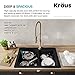 KRAUS Forteza 33-inch Drop In/Undermount 60/40 Double Bowl Granite Kitchen Sink in Black, KGD-50BLACK