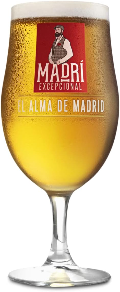 Madri Exceptional Beer Pint | 20oz Nucleated Chalice | Official Molson Coors Merchandise | Perfect for Home Bar or Mancave | 1 Glass