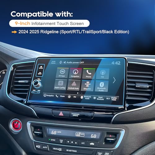 For 2026 Honda Ridgeline Screen Protector - 2024~2025 2026 Ridgeline (Sport/RTL/RTL-E/Black Edition) 9 inch Touchscreen [ClarityHD+] Ridgeline Accessories Anti Fingerprint 9H Hardness Tempered Glass* by LFOTPP - Image 3
