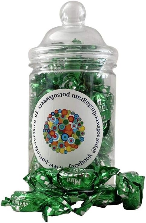 200g Straight Sided Jar of Walkers Individually Wrapped Mint Toffees