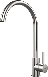 Comprar TEKA Grifo Cocina Monomando, Caño Alto Giratorio 360º, Aireador Eco Anticalcáreo Limitador de caudal 5 l/min, Acero Inoxidable AISI 304, Easy Fix, Modelo UNI 9310