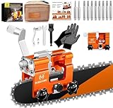 Chainsaw Sharpener Jig with Carry Bag, Chain Saw Sharpener Tool with 5 Diamond Sharpening Burrs, Universal Chain Saw Blade Sharpener, Portable Manual Chainsaw Sharpening Kit for 4-22' Saw Chain